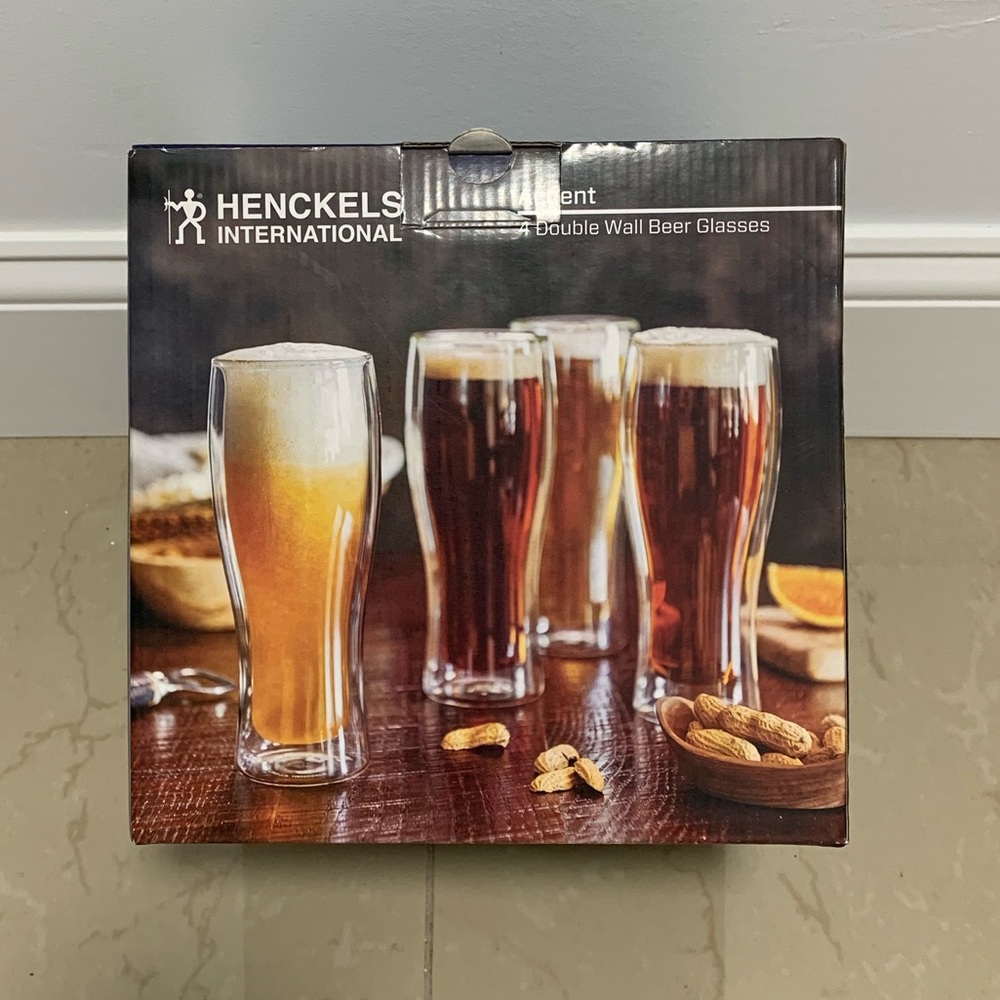 NIB Henckels International 14-oz. Double Wall Beer Glass, 4-pack - Picture 7 of 8